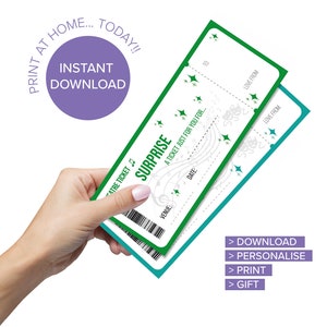 GREEN Surprise Theatre ticket, Surprise Theatre show, Event Ticket Reveal *DIGITAL DOWNLOAD*