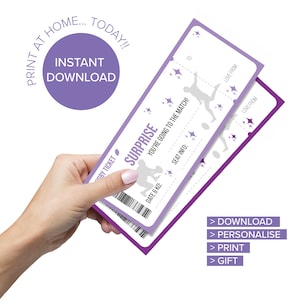 PURPLE Rugby Surprise ticket, Surprise Rugby Match, Rugby Game >>Print at Home//Printable<<  *DIGITAL DOWNLOAD*