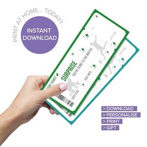 GREEN Rugby Surprise ticket, Surprise Rugby Match, Rugby Game >>Print at Home//Printable<<  *DIGITAL DOWNLOAD*