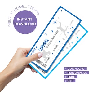 BLUE Rugby Surprise ticket, Surprise Rugby Match, Rugby Game >>Print at Home//Printable<<  *DIGITAL DOWNLOAD*