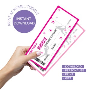 PINK Football Surprise ticket, Surprise Football Match, Football Game Certificate, Printable *DIGITAL DOWNLOAD*