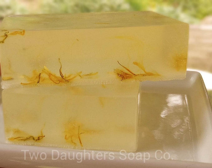 Clear Citrus Bar Soap with Botanicals, Handmade Soap, Natural Soaps, Gift, Herbal Soaps, Handcrafted Soaps, Choose your Scent