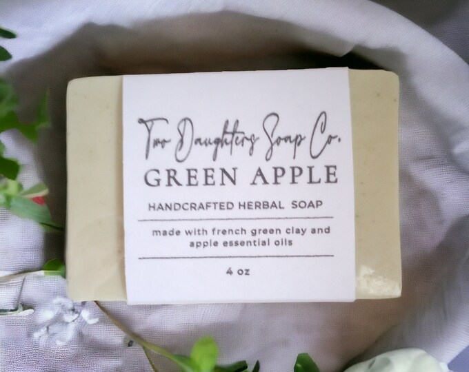 Green Apple Bar Soap, Handmade Soap, Natural Soaps, Gift, Herbal Soaps, Handcrafted