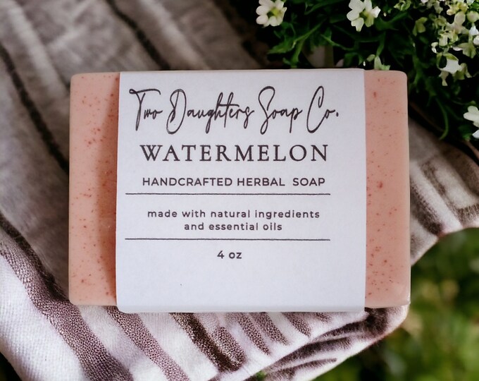 Watermelon Bar Soap, Handmade Soap, Natural Soaps, Gift, Herbal Soaps, Handcrafted