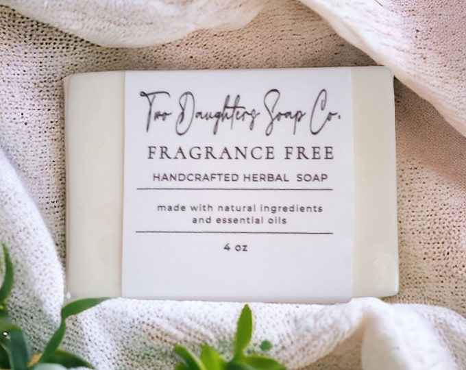 Fragrance Free Shea Butter Bar Soap 4oz, Handmade Soap, Natural Soaps, Gift, Herbal Soaps, Handcrafted