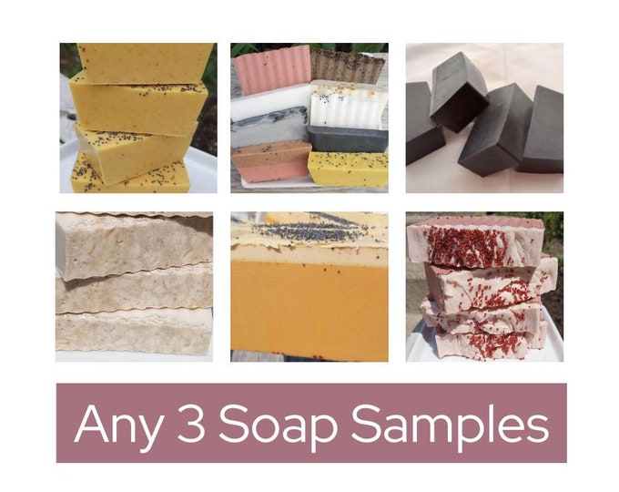 3 Assorted Bar Soap Samples - Handmade Soap - Natural Soaps - Herbal Soaps - Soap Slices - Samples
