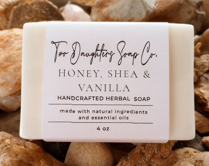 Honey, Shea, and Vanilla Bar Soap, Handmade Soap, Natural Soaps, Gift, Herbal Soaps, Handcrafted