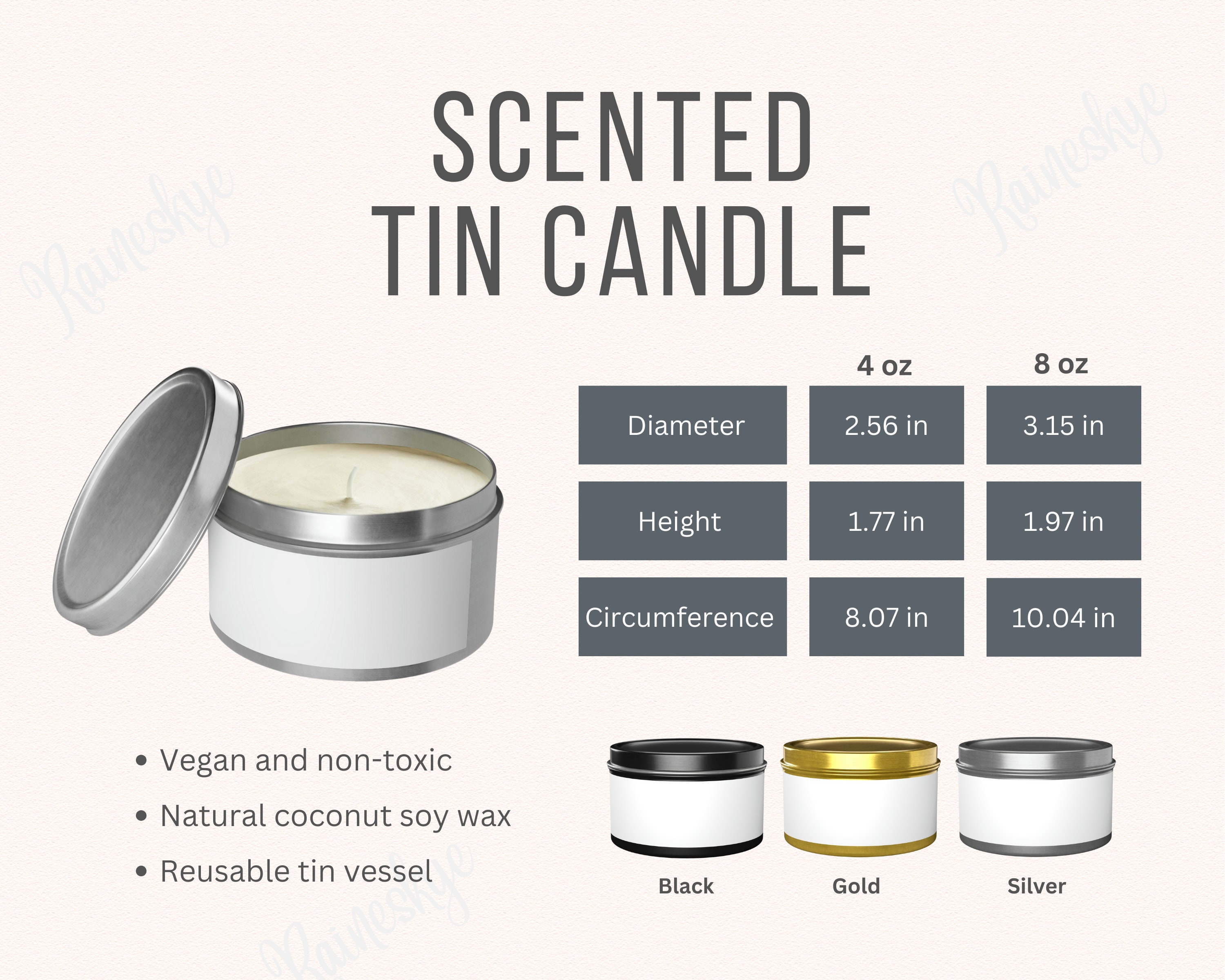 Marketing Aromatherapy Candle Tins, Candle Tins 8 Oz 