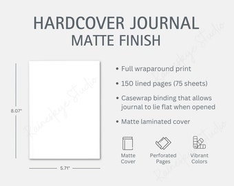 Journal Size Chart Mockup: Printify Etsy Seller Tool (Digital Download)