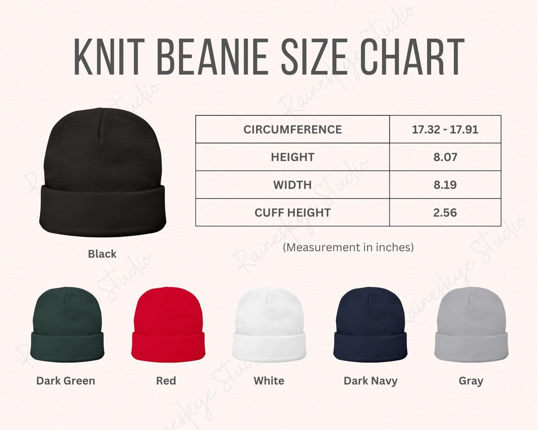 Knit Beanie Size Chart and Color Guide (digital Download), OTTO Cap 82 ...