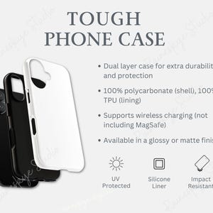 Tabela z informacjami o makietach wytrzymałych etui na telefon, uniwersalne wytrzymałe etui marki, tabela warstw wytrzymałego etui, dwuwarstwowe etui na telefon, etui na telefon Printify