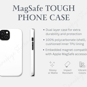 MagSafe Tough Phone Case Mockup Info Chart, Generic Brand Tough Case, Tough Case Dual Layer Phone Case Chart Information, Etsy Seller Tools