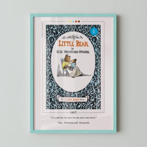 Little Bear Book Cover Poster | Else Holmelund Minarik, Little Bear Poster, Little Bear Print, Book Poster, Canvas Wall Art, Book Lover Gift