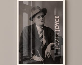 James Joyce Poster Canvas Wall Art, Book Lover Gifts, Gifts for Readers, Bookish Gifts, Bookworm Gifts, Library Decor