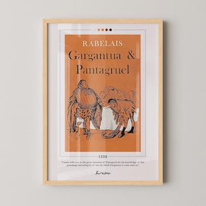 Gargantua und Pantagruel Buchcover Poster | Rabelais, Gargantua Poster, Gargantua Druck, Buch Poster, Leinwand Wandkunst, Buch Liebhaber Geschenk