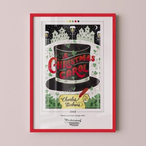 A Christmas Carol Book Cover Poster | Charles Dickens, A Christmas Carol Poster, Book Posters, Canvas Wall Art, Book Art, Book Lover Gift