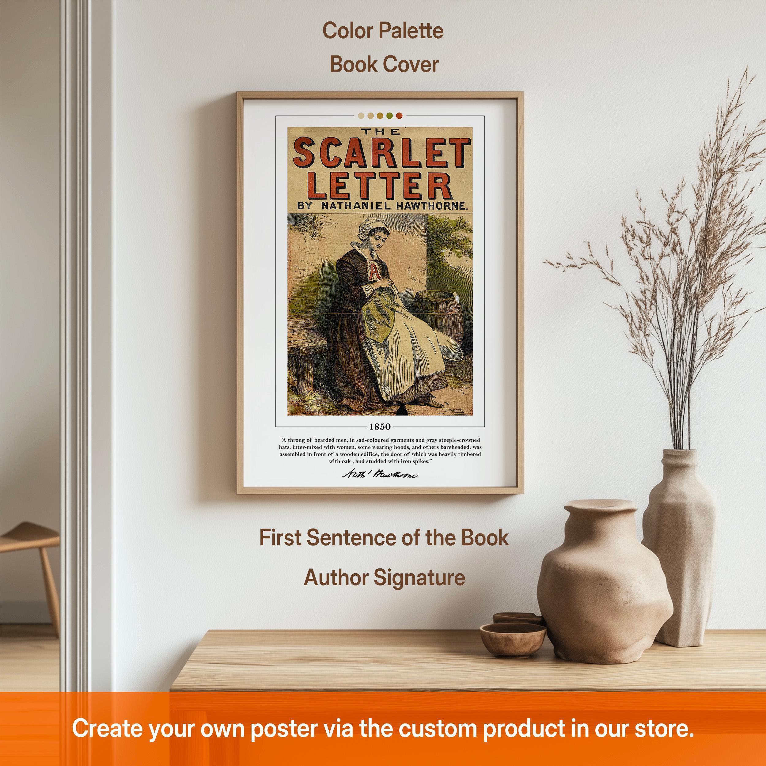 The Scarlet Letter Book Cover Poster | Nathaniel Hawthorne, the Scarlet ...