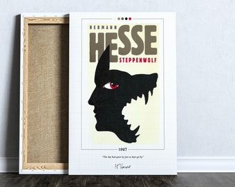 Steppenwolf Book Cover Poster | Hermann Hesse, Steppenwolf Poster, Steppenwolf Print, Book Posters, Book Art, Canvas Print, Book Lover Gift