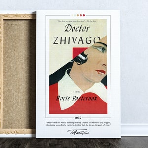 Doctor Zhivago Book Cover Poster Boris Pasternak, Doctor Zhivago Poster, Doctor Zhivago Print, Book Posters, Canvas Print, Book Lover Gift image 1