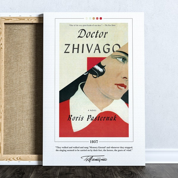 Doctor Zhivago Book Cover Poster | Boris Pasternak, Doctor Zhivago Poster, Doctor Zhivago Print, Book Posters, Canvas Print, Book Lover Gift