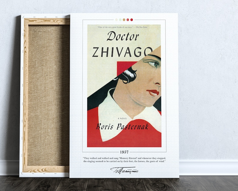 Doctor Zhivago Book Cover Poster Boris Pasternak, Doctor Zhivago Poster, Doctor Zhivago Print, Book Posters, Canvas Print, Book Lover Gift image 1