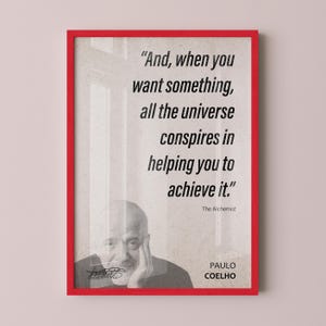 Paulo Coelho Quote Wall Art | The Alchemist Quote Poster, Quote Print, Quote Art, Book Quote, Canvas Print, Book Lover Gift