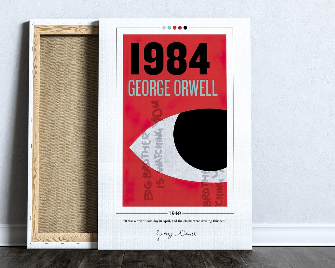 Cartel de portada de libro de 1984 / George Orwell, cartel de 1984,  impresión de 1984, carteles de libros, impresiones de libros, arte de  libros, impresión de lienzo, regalo para amantes de