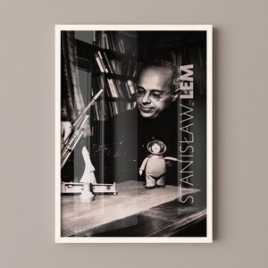 Stanislaw Lem Poster Canvas Wall Art, Book Lover Gifts, Gifts for Readers, Bookish Gifts, Bookworm Gifts, Library Decor