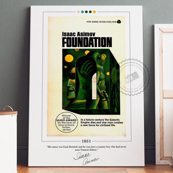 Foundation Book Cover Poster | Isaac Asimov, Foundation Poster, Foundation Print, Book Posters, Canvas Wall Art, Book Art, Book Lover Gift