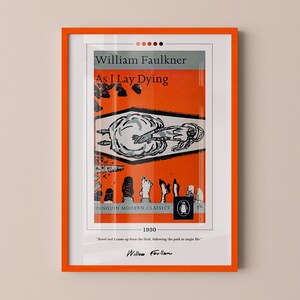 As I Lay Dying Book Cover Poster | William Faulkner, As I Lay Dying Poster, Book Posters, Canvas Wall Art, Book Art, Book Lover Gift