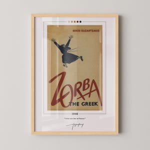 Zorba the Greek Book Cover Poster | Nikos Kazantzakis, Zorba the Greek Poster, Book Posters, Book Art, Canvas Wall Art, Book Lover Gift