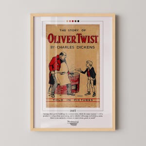 Oliver Twist Book Cover Poster | Charles Dickens, Oliver Twist Poster, Oliver Twist Print, Book Posters, Canvas Wall Art, Book Lover Gift