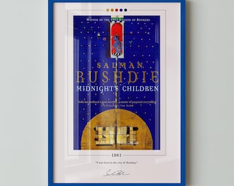 Mitternachtskinder Buchcover Poster | Salman Rushdie, Midnight's Children Poster, Buch Poster, Leinwand Wandkunst, Buchkunst, Geschenk für Buchliebhaber