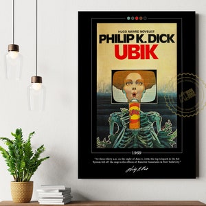 Ubik Book Cover Poster Philip K Dick, Ubik Poster, Ubik Print, Book Posters, Book Prints, Canvas Wall Art, Book Art, Book Lover Gift image 3