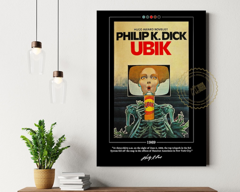 Ubik Book Cover Poster Philip K Dick, Ubik Poster, Ubik Print, Book Posters, Book Prints, Canvas Wall Art, Book Art, Book Lover Gift image 3