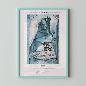 Jane Eyre Book Cover Poster | Charlotte Bronte, Jane Eyre Poster, Jane Eyre Print, Book Posters, Book Art, Canvas Wall Art, Book Lover Gift