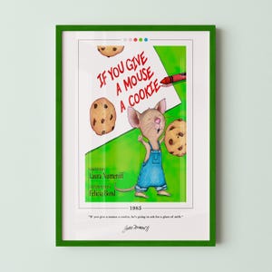 If You Give a Mouse a Cookie Book Cover Poster | Laura Numeroff, If You Give a Mouse a Cookie Poster, Book Poster, Book Art, Book Lover Gift