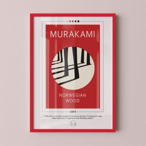 Norwegian Wood Book Cover Poster | Haruki Murakami, Norwegian Wood Poster, Book Posters, Book Art, Canvas Wall Art, Book Lover Gift