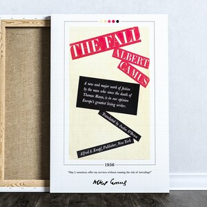 El cartel de la portada del libro de otoño / Albert Camus, El cartel de otoño, La impresión de otoño, Carteles de libros, Arte del libro, Impresión de lienzo, Arte del libro, Regalo del amante del libro