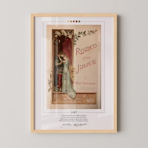 Romeo and Juliet Book Cover Poster | William Shakespeare, Romeo and Juliet Poster, Romeo and Juliet Print, Book Posters, Canvas Print