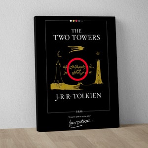 The Two Towers Book Cover Poster J. R. R. Tolkien, Lord of the Rings Poster, The Two Towers Print, Book Posters, Book Art, Canvas Wall Art image 3