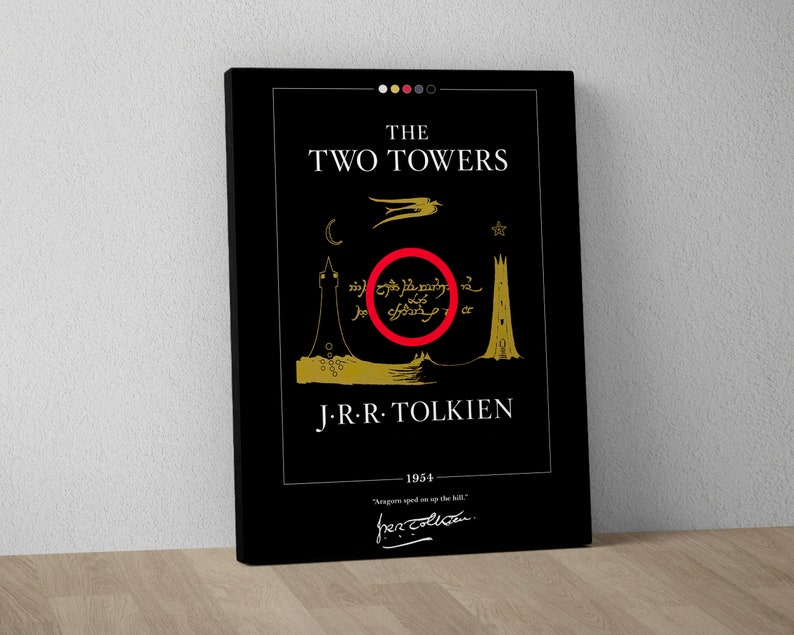 The Two Towers Book Cover Poster J. R. R. Tolkien, Lord of the Rings Poster, The Two Towers Print, Book Posters, Book Art, Canvas Wall Art image 3