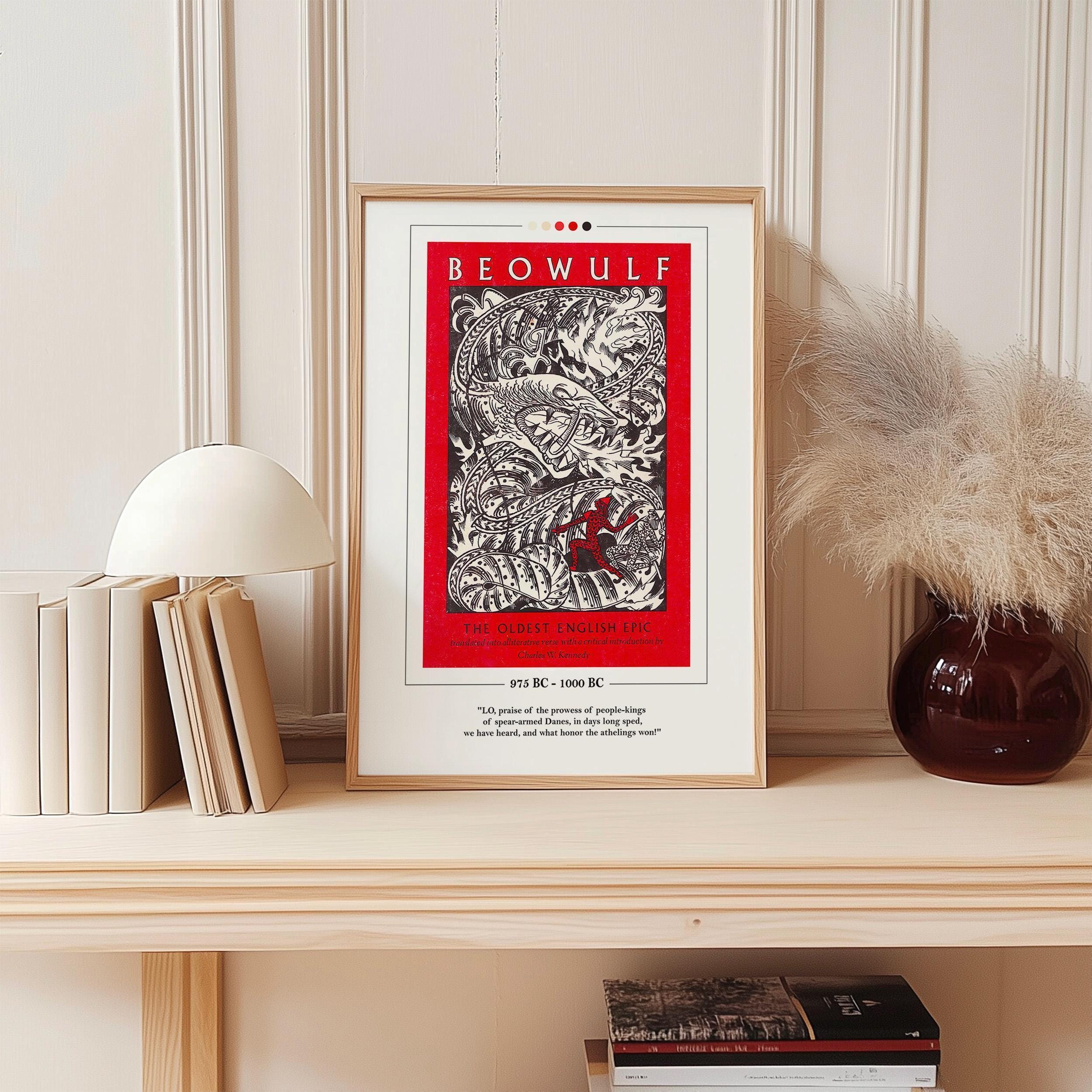 Beowulf Book Cover Poster | Beowulf Poster, Beowulf Print, Book