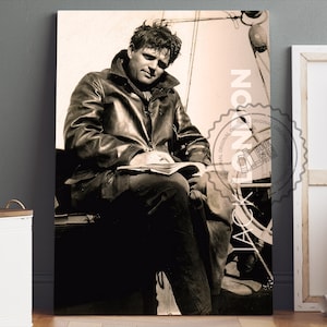 Jack London Poster Canvas Wall Art, Regalos para amantes de los libros, Regalos para lectores, Regalos de librería, Regalos de ratón de biblioteca, Decoración de la biblioteca
