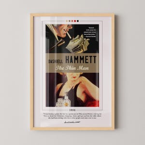 The Thin Man Book Cover Poster | Dashiell Hammett, Book Posters, Canvas Wall Art, Book Lover Gifts, Bookish Gifts, Book Art