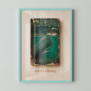 Moby Dick Custom Library Wall Art, Personalized Book Cover Poster, Library Decor, Book Lover Gift, Literary Gifts, Bookish Gifts