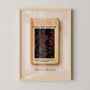 Neuromancer Custom Library Wall Art, Personalized Book Cover Poster, Library Decor, Book Lover Gift, Literary Gifts, Bookish Gifts, Book Art
