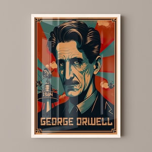 George Orwell Poster Canvas | George Orwell Canvas Wall Art, George Orwell Print, Book Posters, Book Art, Book Lover Gift