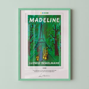 Madeline Buch Cover Poster | Ludwig Bemelmans, Madeline Poster, Madeline Druck, Buch Poster, Leinwand Wandkunst, Buchkunst, Geschenk für Buchliebhaber
