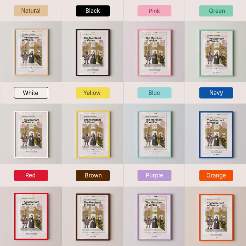 The Merchant of Venice Book Cover Poster | William Shakespeare, The Merchant of Venice Poster, Book Poster, Canvas Wall Art, Book Lover Gift image 4